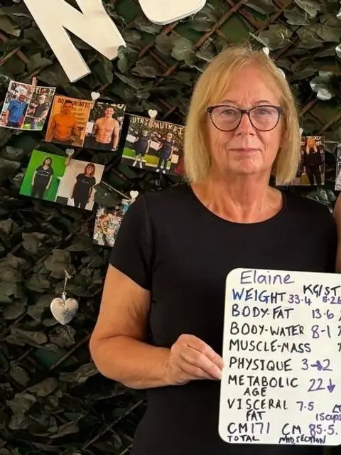 An assessment board held up by a Willerby Nutrition club member