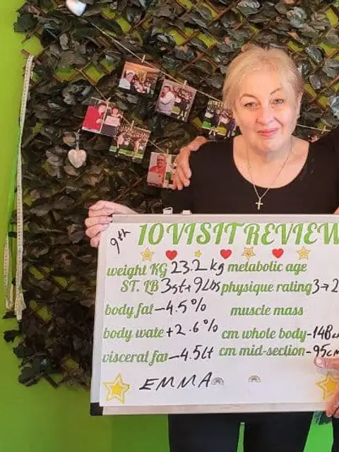An assessment board held up by a Willerby Nutrition club member