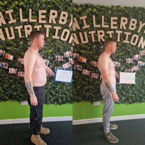 Before and after, one member of the Willerby Nutrition club on their journey